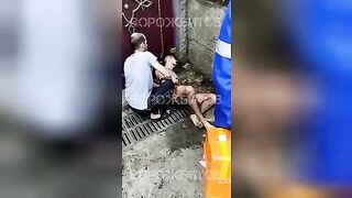 Naked drug addict raped a dog. Video.