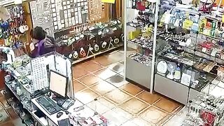 Pensioner with an ax ransacked the store