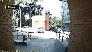 The man jumped out of the window. Video.