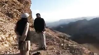 Executions of the Taliban. Shooting with an automatic pistol