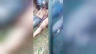 Woman cut off her head and vagina. Video.