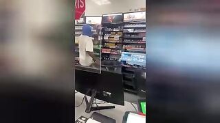 The Negro decided to rob the store, but something went wrong