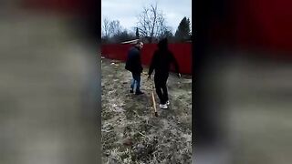 Drug dealer being beaten with a baseball bat