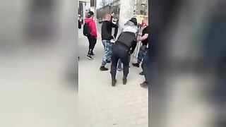 Marauder tied to a pole. Dnipro. Video.