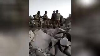 Azerbaijani soldiers shoot Armenian POWs. Nagorno-Karabakh