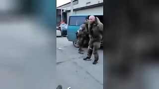 Russian prisoners of war shot in the legs