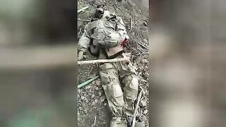 Corpses of Ukrainian soldiers with their hands tied