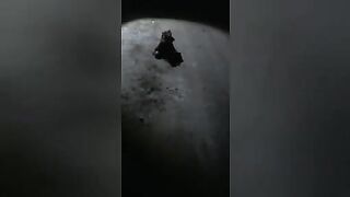 Ukrainian shows a torn leg during a night fight