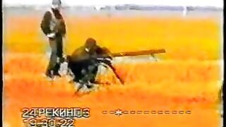 Chechen fighters. Unsuccessful shot from a grenade launcher