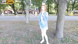 Scorching Hot Redhead DGAF in Public