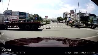 Instant Death Of Moped Rider In Vietnam