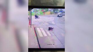 Careless Woman Ran Over Truck In Guatemala