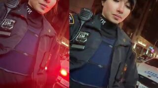 Man tries to flirt with an NYPD officer, and she starts blushing