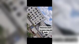 Police officer throws woman's lover out of hotel in Brazil