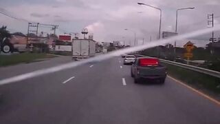 Thai Trucker Suffers Freaky Accident