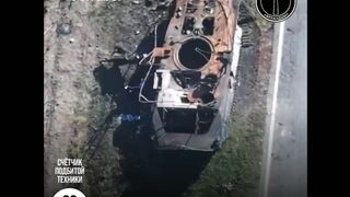 Huge Ukrainian convoy destroyed on main Kursk highway (45 vehicles).