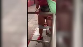 Polish woman shits in public