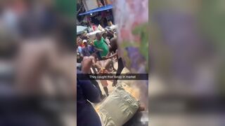 Nigerian Men Caught Stealing By Market Vendors