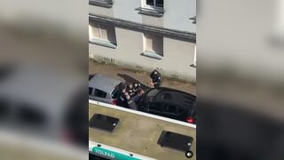 French police officers attacked with a saber