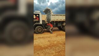 Man is crushed by dump truck while at work