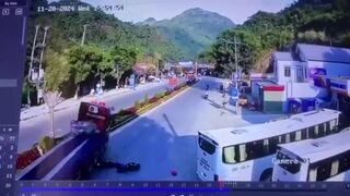 Biker rams truck and dies – was it suicide?