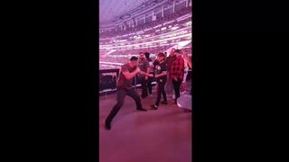 Fans  brawl in the stands of AT&T stadium during Jake Paul vs Mike Tyson fight