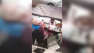 Food vendor getting head in workplace